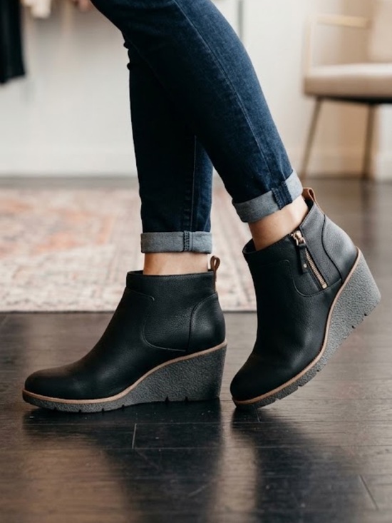Dr. Scholl's Shoes - Dr. Scholl’s Bianca Wedge Booties Black Women’s 9 Ankle Boots